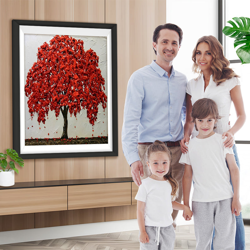 Roter Baum, Ölgemälde Diamond Painting