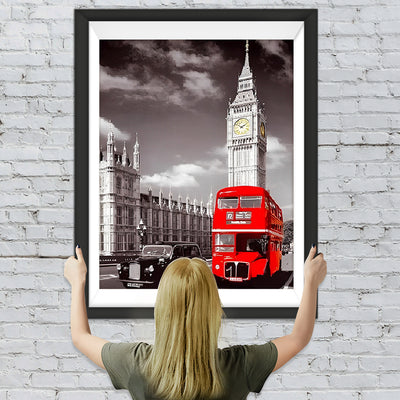 Roter Bus und Big Ben Diamond Painting