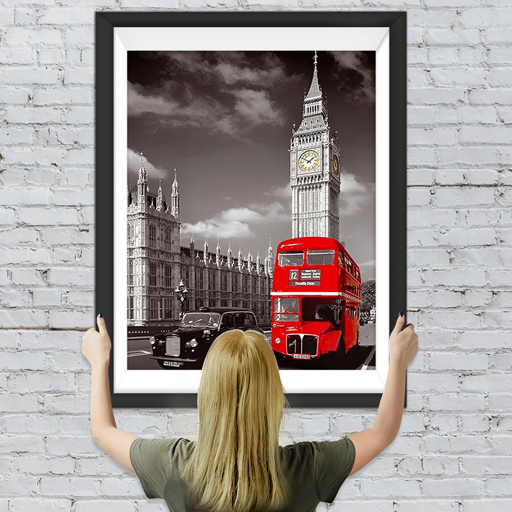 Roter Bus und Big Ben Diamond Painting
