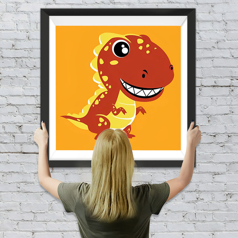 Roter Cartoon-Dinosaurier Diamond Painting