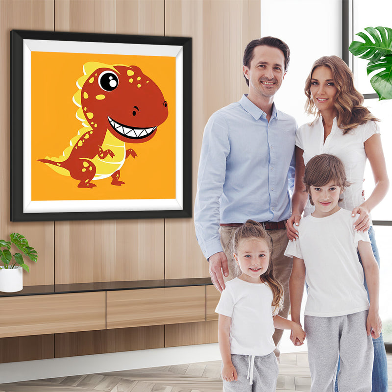 Roter Cartoon-Dinosaurier Diamond Painting