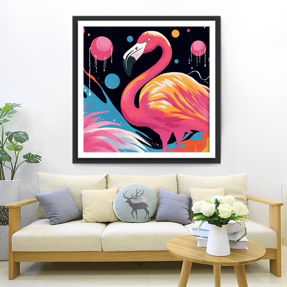 Roter Cartoon Flamingo Diamond Painting