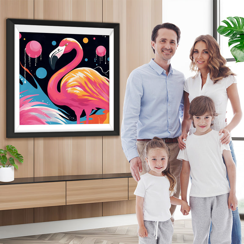 Roter Cartoon Flamingo Diamond Painting