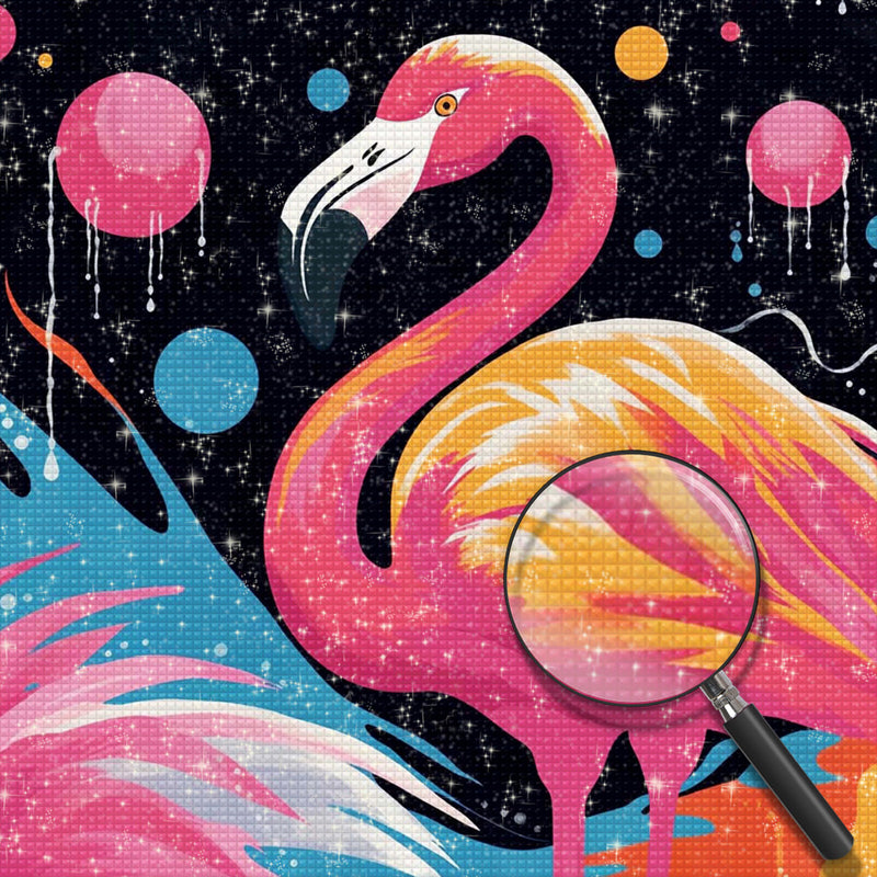 Roter Cartoon Flamingo Diamond Painting