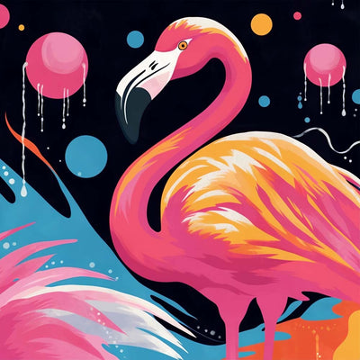 Roter Cartoon Flamingo Diamond Painting