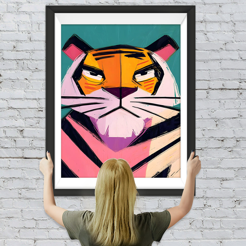 Roter Cartoon-Tiger Diamond Painting