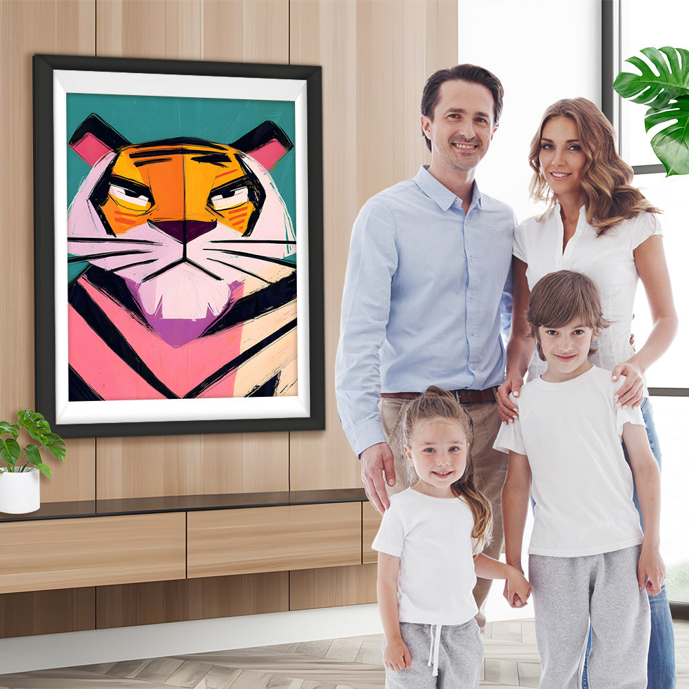 Roter Cartoon-Tiger Diamond Painting