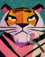 Roter Cartoon-Tiger Diamond Painting