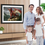 Roter Drache auf dem Berg Diamond Painting