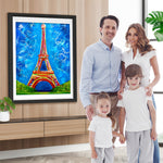 Roter Eiffelturm unter blauem Himmel Diamond Painting