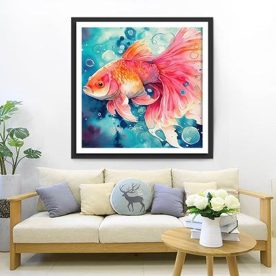 Roter Fisch im Wasser Diamond Painting