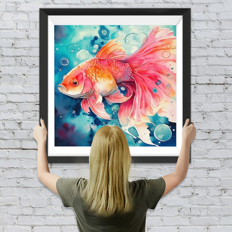 Roter Fisch im Wasser Diamond Painting