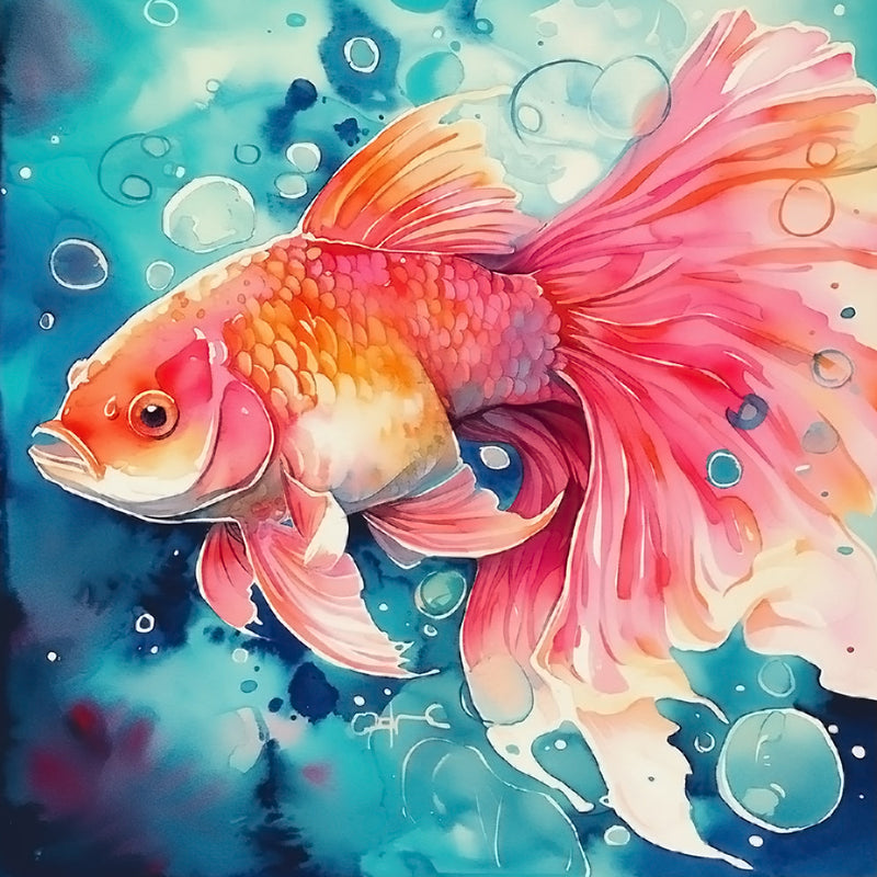 Roter Fisch im Wasser Diamond Painting