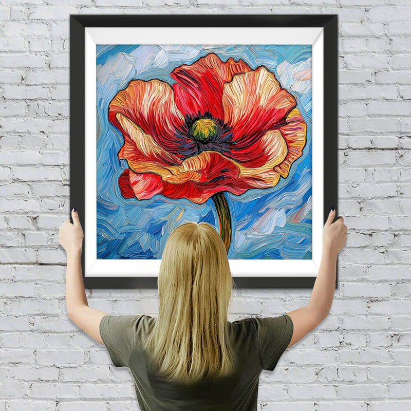Roter Mohn Diamond Painting