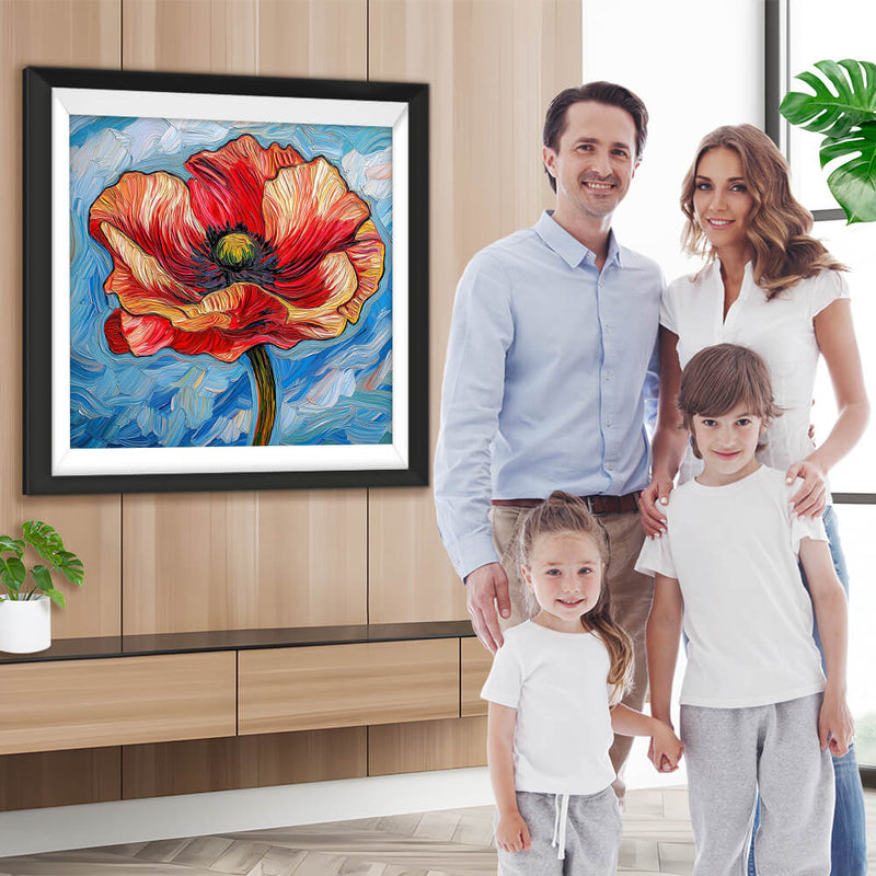 Roter Mohn Diamond Painting