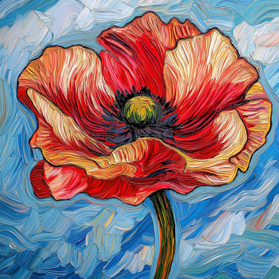 Roter Mohn Diamond Painting