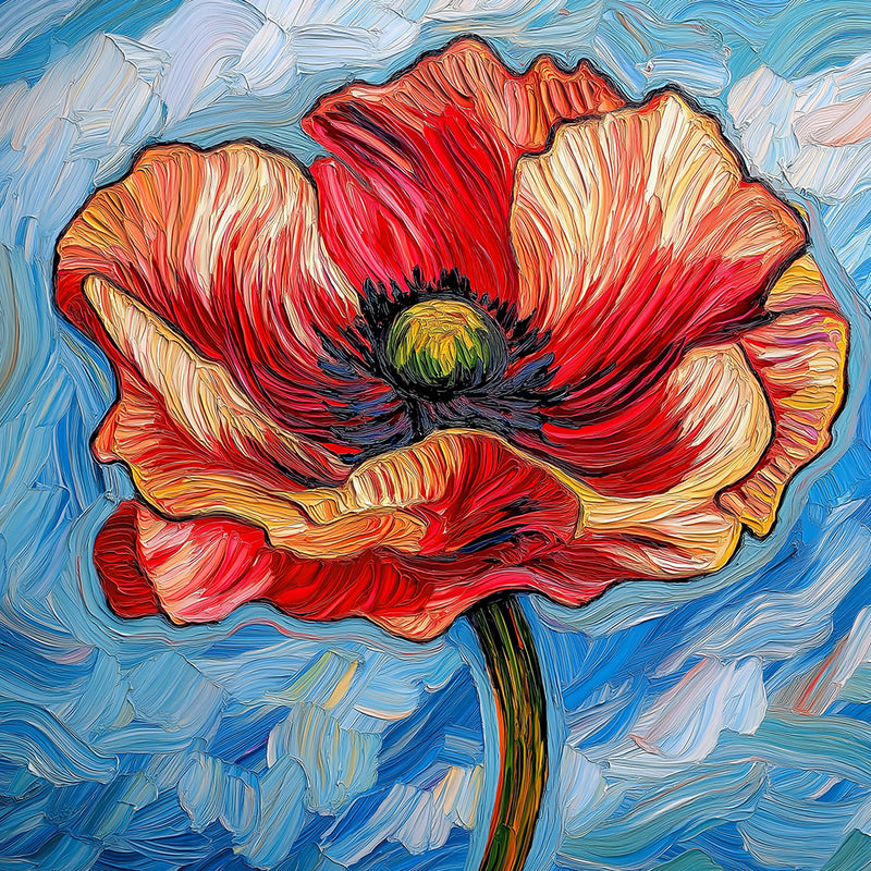 Roter Mohn Diamond Painting