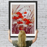 Roter Mohn und weiße Blumen Diamond Painting