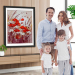 Roter Mohn und weiße Blumen Diamond Painting