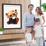 Roter Panda mit Brille Diamond Painting