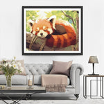 Roter Panda schläft im Baum Diamond Painting
