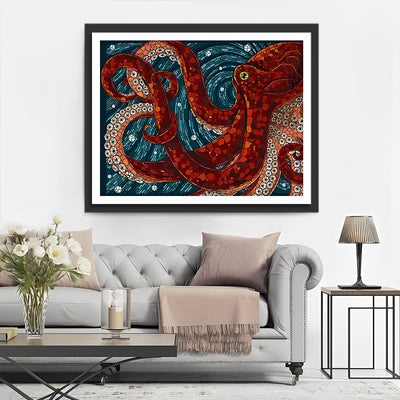Roter Riesenkrake Diamond Painting