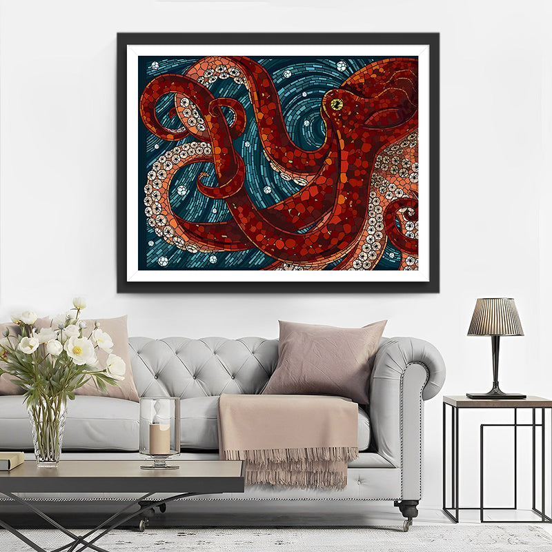 Roter Riesenkrake Diamond Painting