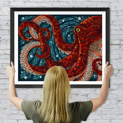 Roter Riesenkrake Diamond Painting