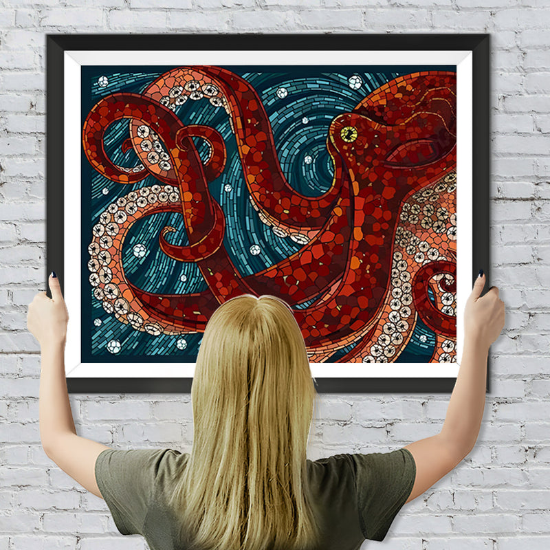 Roter Riesenkrake Diamond Painting