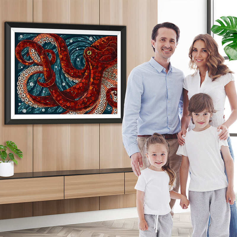 Roter Riesenkrake Diamond Painting