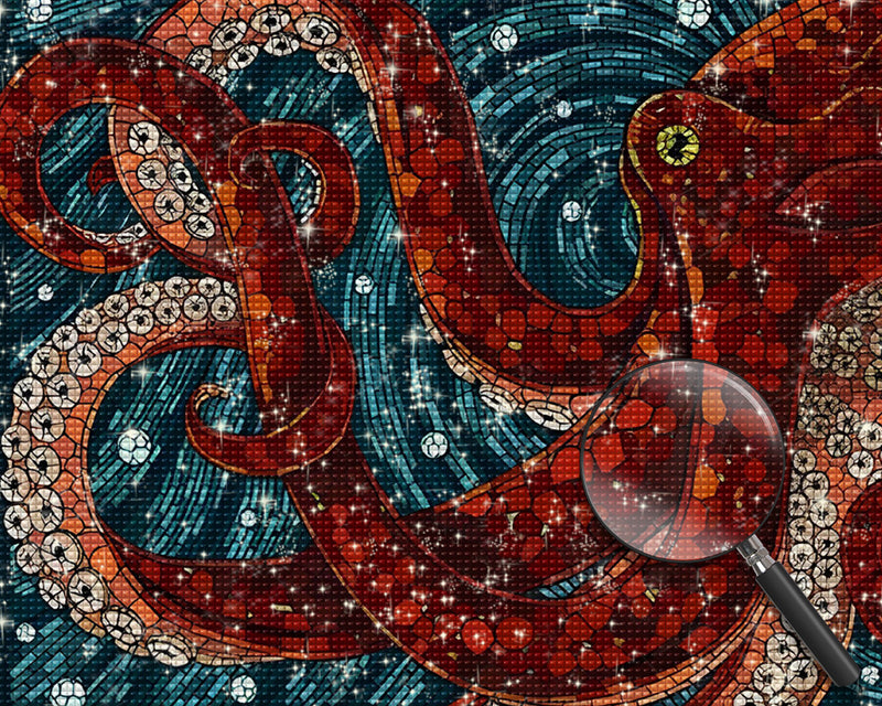 Roter Riesenkrake Diamond Painting