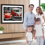 Rotes Auto und Bus Diamond Painting