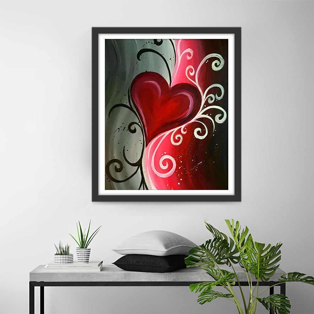 Rotes Herz Wolke Diamond Painting