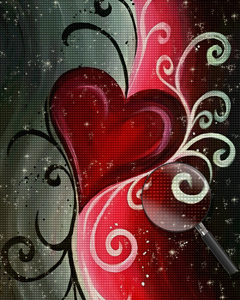 Rotes Herz Wolke Diamond Painting