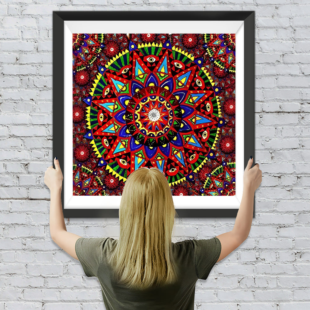 Rotes Mandala Diamond Painting