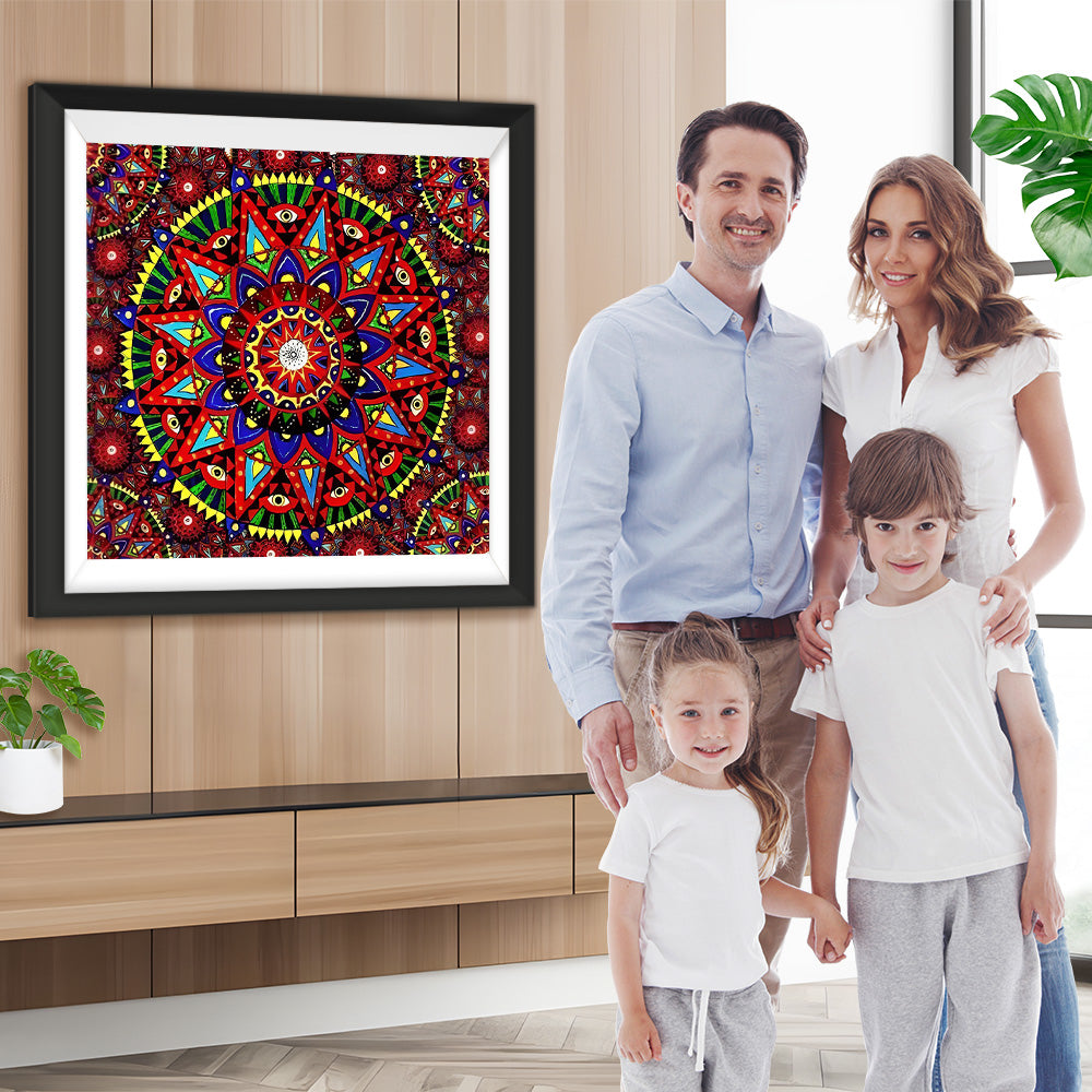 Rotes Mandala Diamond Painting