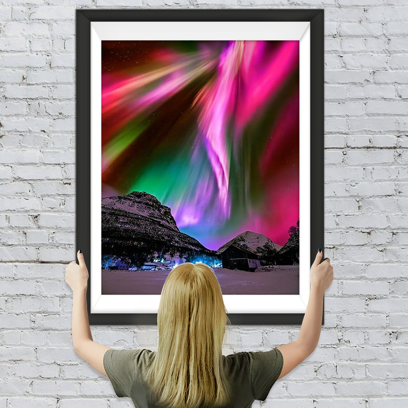 Rotes Polarlicht Diamond Painting