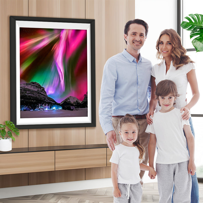 Rotes Polarlicht Diamond Painting