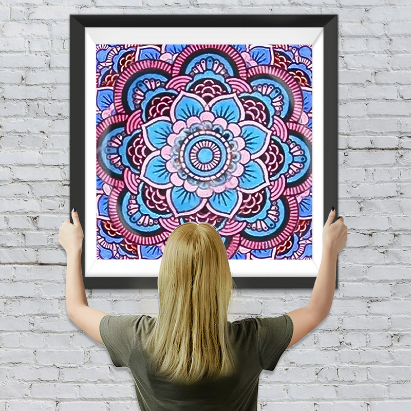 Rotes und blaues Mandala Diamond Painting