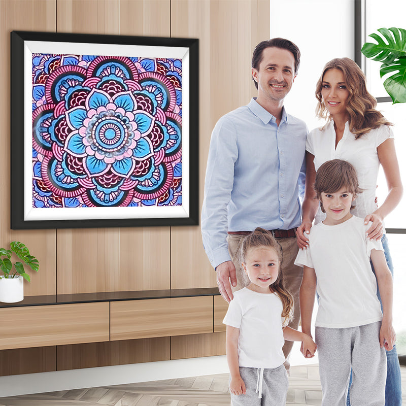 Rotes und blaues Mandala Diamond Painting