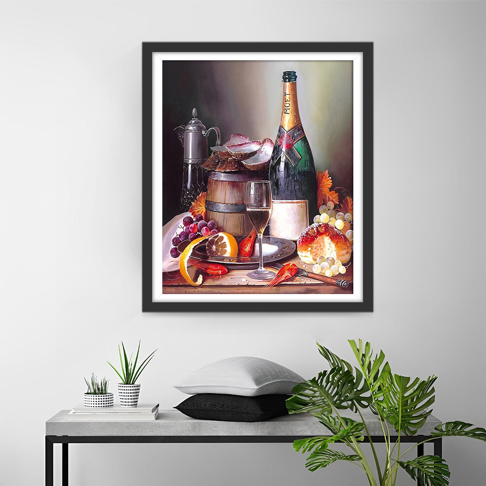 Rotwein und Früchte Diamond Painting