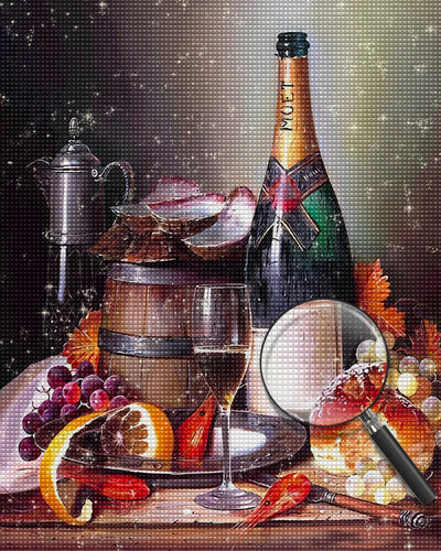 Rotwein und Früchte Diamond Painting