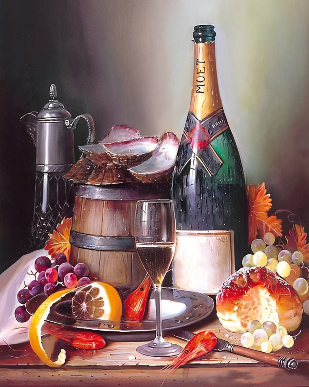 Rotwein und Früchte Diamond Painting