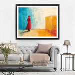 Rückenansicht der Frau in Rot Diamond Painting