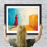 Rückenansicht der Frau in Rot Diamond Painting