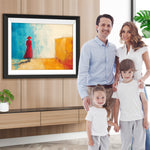 Rückenansicht der Frau in Rot Diamond Painting