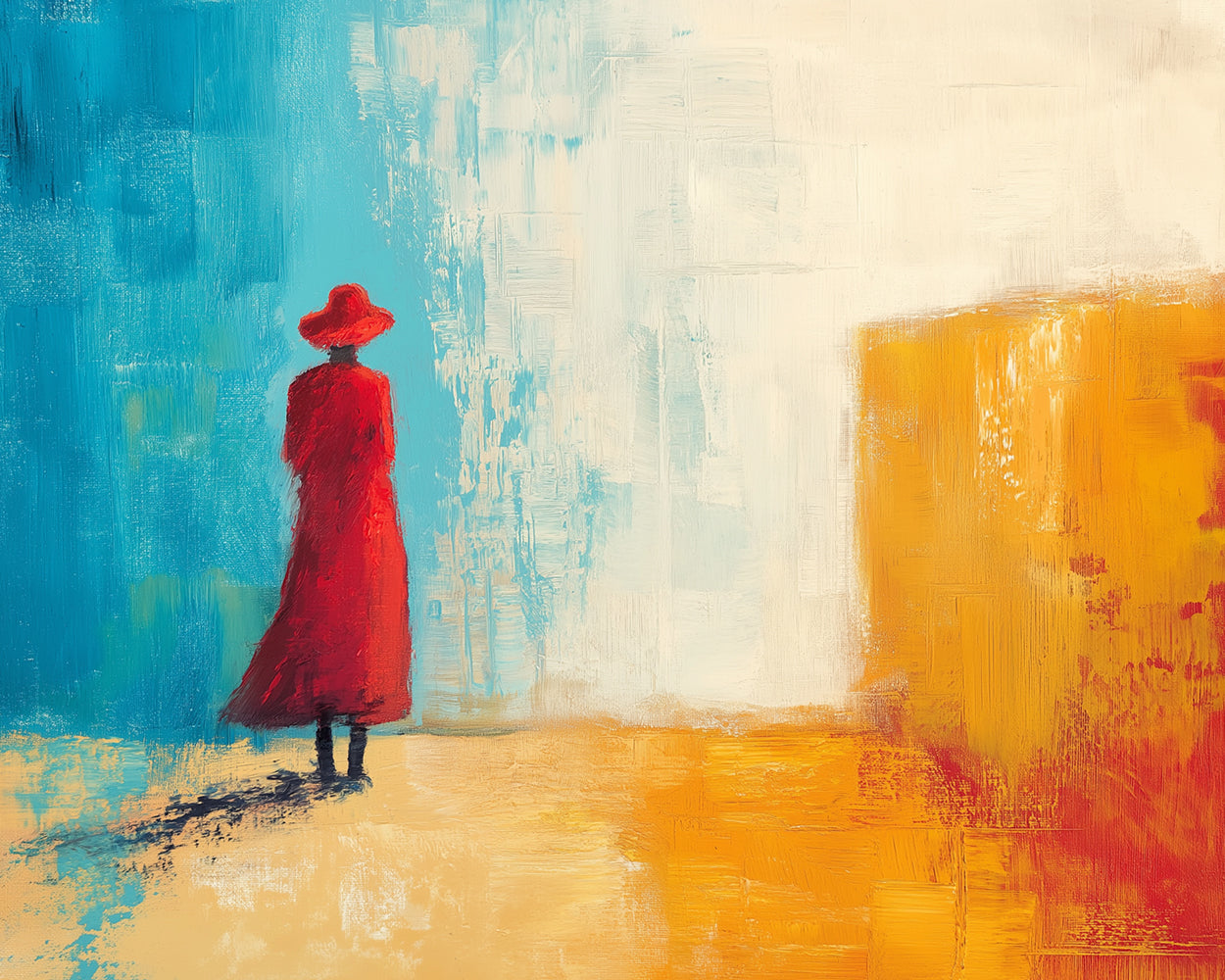 Rückenansicht der Frau in Rot Diamond Painting