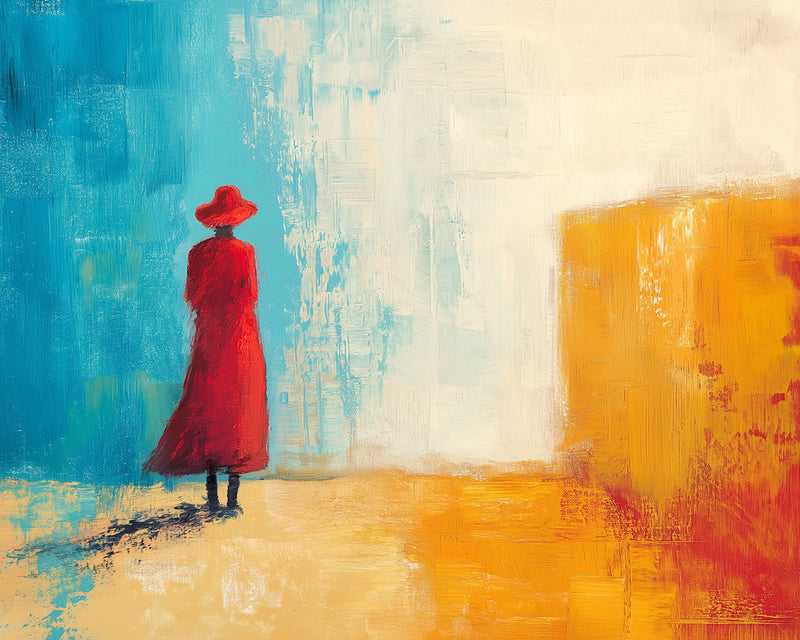 Rückenansicht der Frau in Rot Diamond Painting