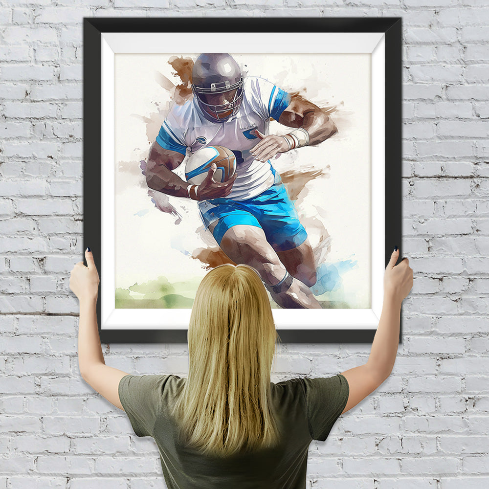 Rugbyspieler läuft Diamond Painting