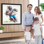 Rugbyspieler läuft Diamond Painting